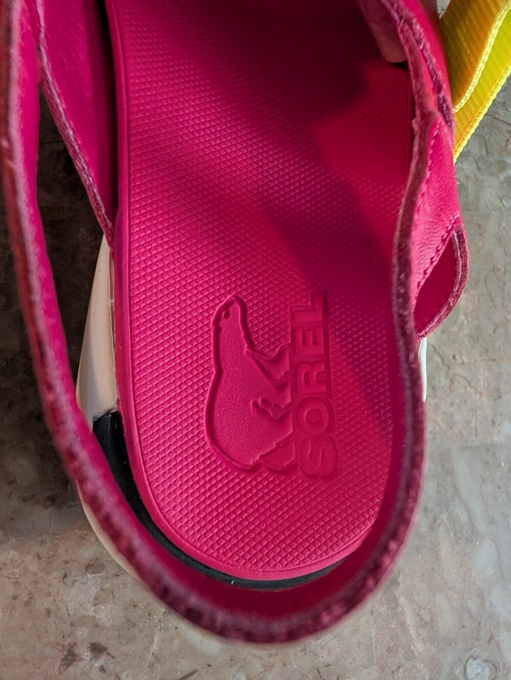 Sorel Kinetic Impact Sling Leather Sandals Pink Yellow Sandals Women's Size 7.5 - Picture 11 of 12